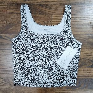 NWT Athleta Leopard Print Tank Top Shanti Square Neck Crop Tank
